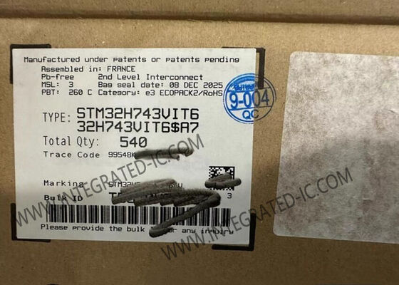 Microcontrôleur STM32H743VIT6 MCU avec ARM Cortex M7 480MHz, RAM 1M x 8 et 168 ports d'E/S