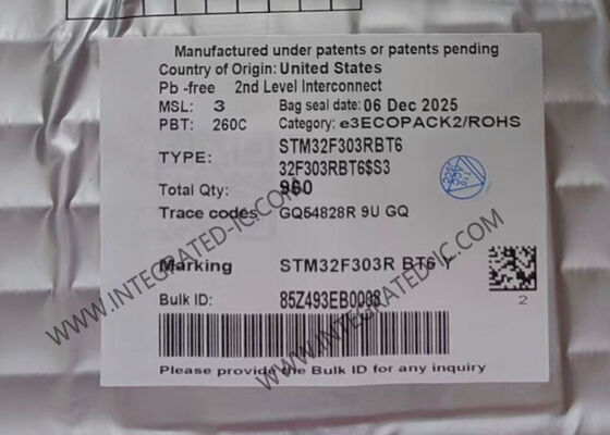 STM32F303RBT6 Microcontrôleur MCU 72 MHz 128KB Flash MCU intégré LQFP-64
