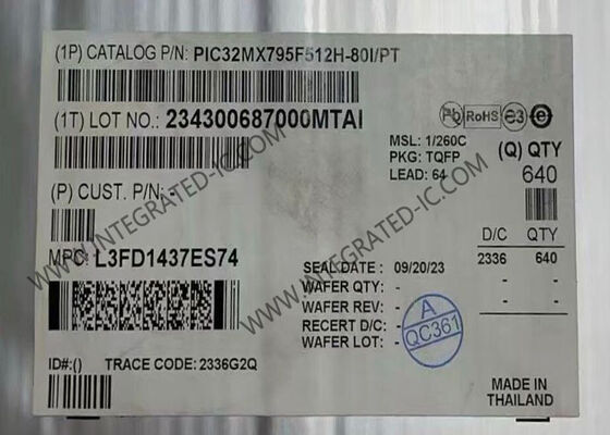 PIC32MX795F512H-80I/PT Microcontrôleur MCU 32 bits 80 MHz