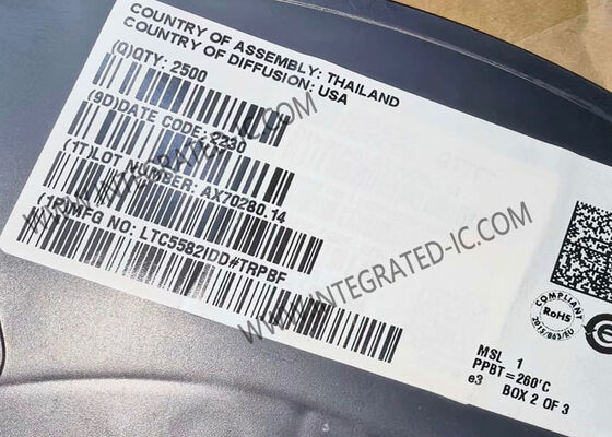 Détecteur de puissance RMS à puce de circuit intégré LTC5582IDD avec une fréquence de 40 MHz à 10 GHz et une plage dynamique de 57 dB ± 0,5 dB
