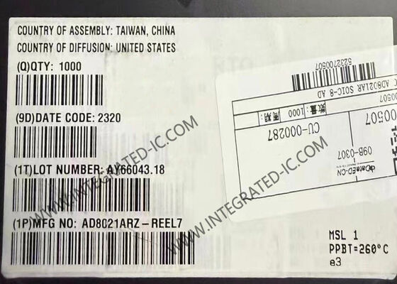 Puce IC d'amplificateur opérationnel haute vitesse à faible bruit AD8021ARZ avec bande passante de 560 MHz SOIC-8