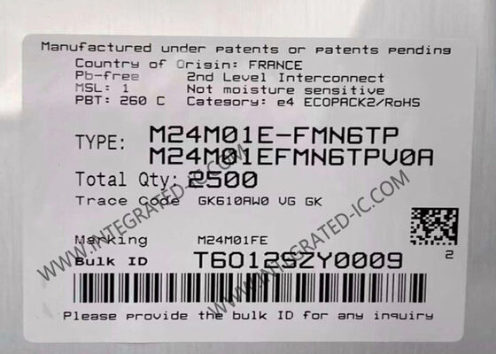 M24M01E-FMN6TP Puce IC de mémoire EEPROM non volatile de 1 Mbit dans le boîtier SOIC8