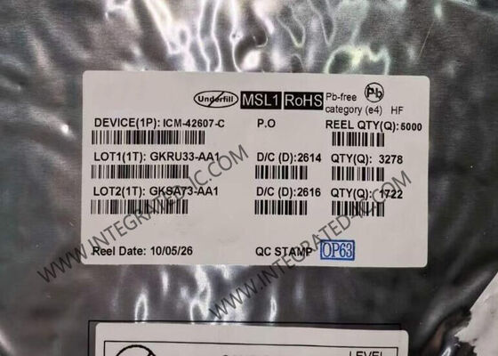 Capteur de mouvement MEMS haute performance 6 axes ICM-42607-C avec faible consommation d'énergie et résolution ADC 16 bits