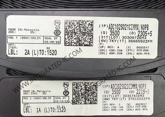Convertisseur A/N 10 bits 2 canaux 200 kSps intégré ADC102S021CIMMX