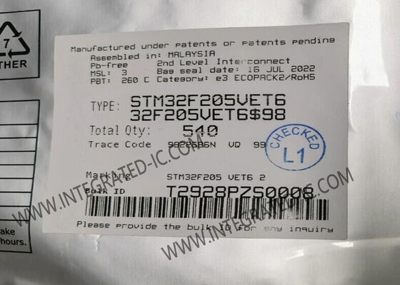 STM32F205VET6 Microcontrôleur MCU 32 bits à cœur unique avec 120 MHz et 16 flux DMA