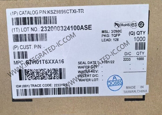 Interface intégrée Ethernet KSZ9896CTXI 6 ports Gigabit Ethernet Commutateur TQFP-128 puce Ethernet