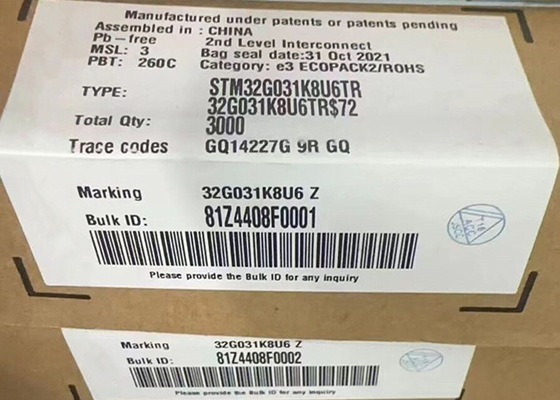 Microcontrôleur MCU STM32G031K8U6TR Microcontrôleurs mono-cœur 32 bits IC 32UFQFN