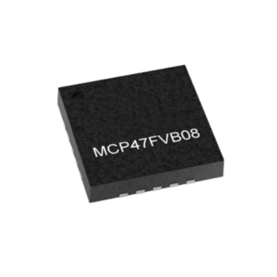 Puce de circuit intégré MCP47FVB08-E/MQ DAC de sortie octal à 8 bits avec interface I2C