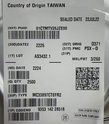 MC33897CTEFR2 puce de circuit intégré 500mV émetteur-récepteur à boîte à fil unique SOIC-14