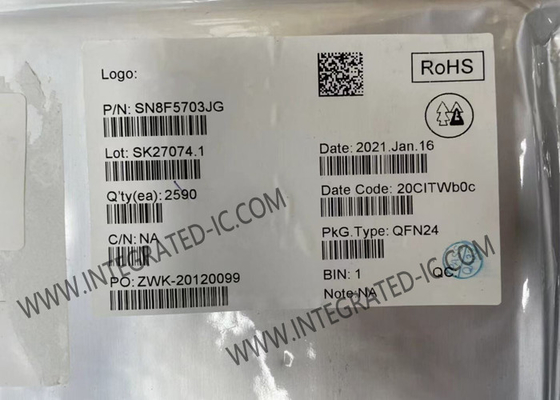 SN8F5703JG Microcontrôleur MCU 8MHz 8051 basé sur le microcontrôleur IC QFN-24