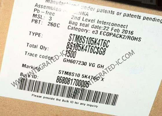 STM8S105K4T6C Microcontrôleur MCU Microcontrôleur IC 8 bits 16MHz MCU intégré LQFP32