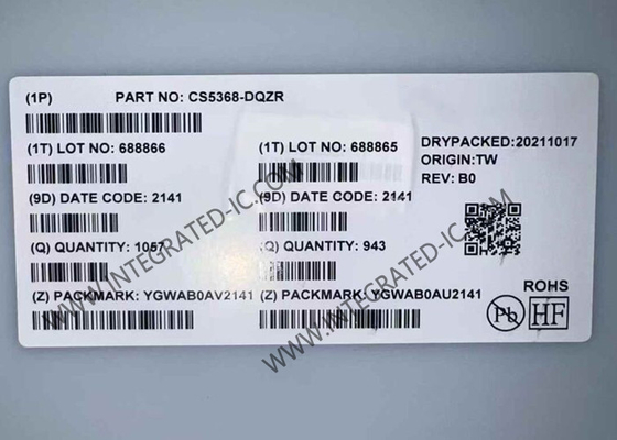 CS5368-DQZR Puce de circuit intégré 114dB 192kHz Convertisseur A/D à 8 canaux LQFP-48