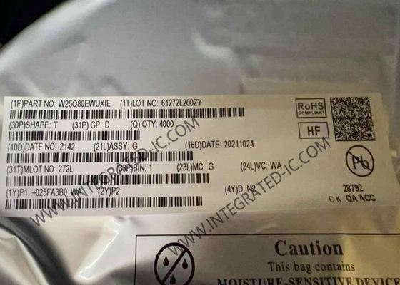 W25Q80EWUXIE Puce IC de mémoire de 1,8 V 8M-bit Série de mémoire flash USON-8 Package