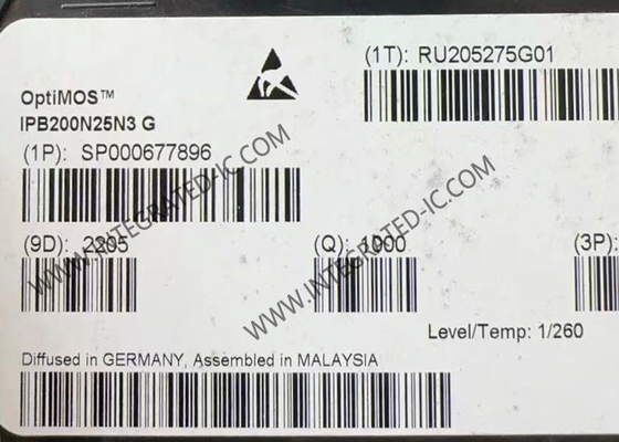 Puits de circuit intégré IPB200N25N3G 250V OptiMOSTM Transistor MOSFET à alimentation N-Channel