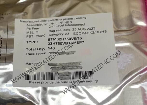 100-LQFP microcontrôleurs-MCU instantanés du BRAS 1MB du paquet STM32H750VBT6 128KB