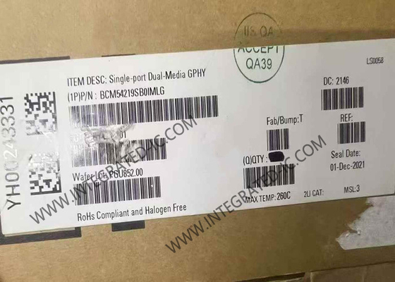 BCM54219SB0IMLG Transcepteur Ethernet IC à port unique et à double support GPHY QFN64