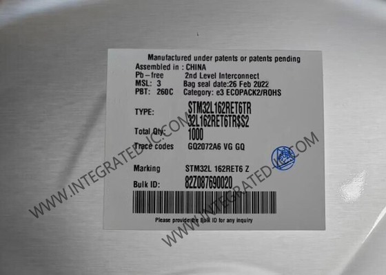 STM32L162RET6TR Microcontrôleur MCU 32MHz 32 bits MCU à noyau unique LQFP64 MCU intégré