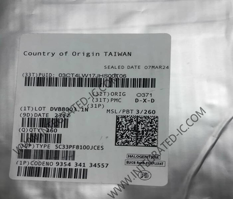 SC33PF8100JCES puce de circuit intégré 12 canaux IC de gestion de l'alimentation pour les applications hautes performances