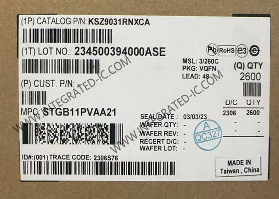 KSZ9031RNXCA Ethernet IC Transcepteur Ethernet Gigabit QFN48 Ethernet à trois vitesses