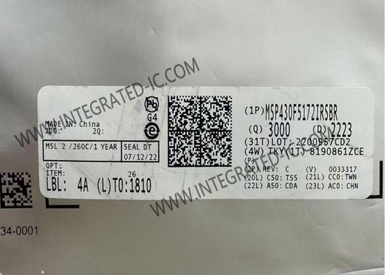 MSP430F5172IRSBR Microcontrôleur MCU 16 bits MCU 25 MHz Microcontrôleur à signal mixte