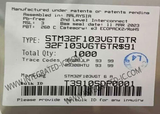 STM32F103VGT6TR Microcontrôleur MCU 1MB Microcontrôleur flash 32 bits MCU à un seul cœur