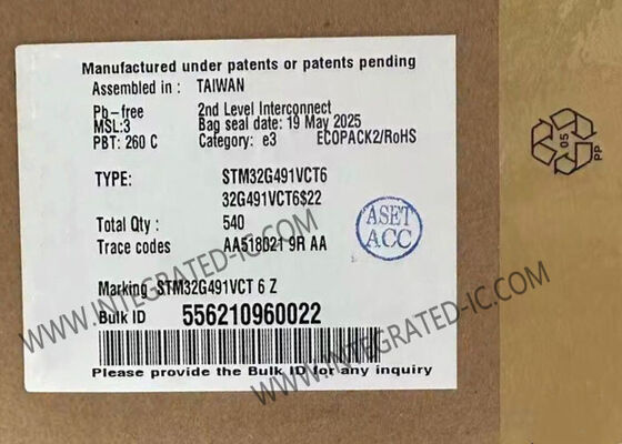 STM32G491VCT6 Microcontrôleur MCU jusqu'à 170 MHz 32 bits ARM Cortex-M4 MCU LQFP-100