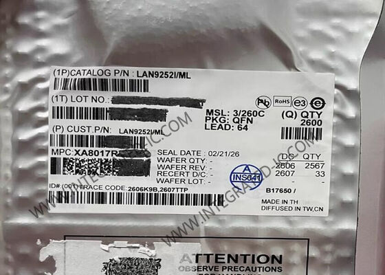 LAN9252I/ML Ethernet IC EtherCAT contrôleur esclave pour les applications industrielles QFN-64